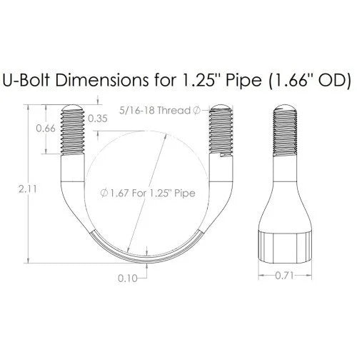Better Mounts U-Bolt w/ Nuts 1.66" Medium {Wholesale)